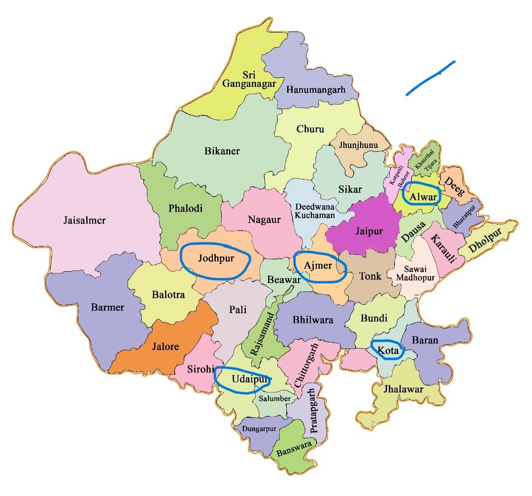 2025_Rajasthan_State_New_41_District_Map