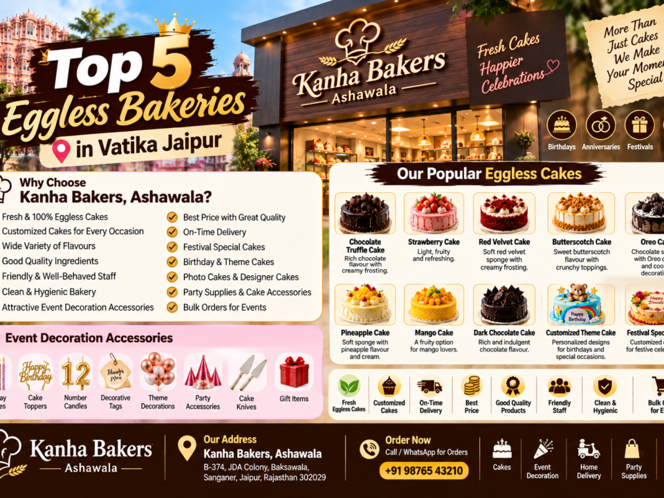 Top 5 Eggless Bakeries in Vatika Jaipur kahna bakers, Ashawala